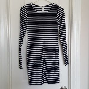 H&M striped wrap dress